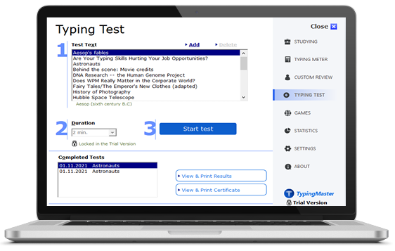 typingmaster typing test